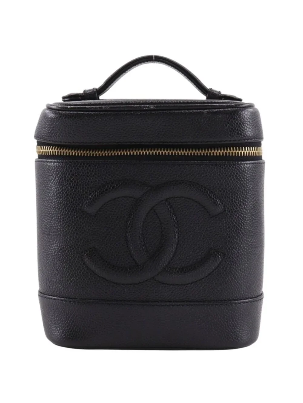 Chanel CC Logo Caviar Leather Black Vanity